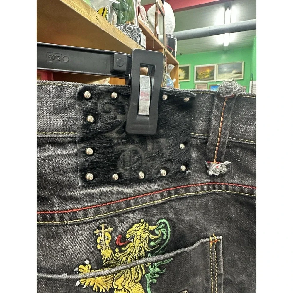 Vintage Y2K Deadstock Akademiks Baggy Embroidered Crest Jeans Hip Hop Style 42
